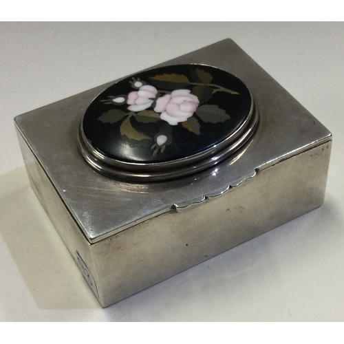 93 - A rare and unique silver triple stamp case of heavy gauge with large plaque carved with flowers. Bir... 