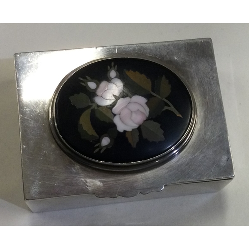 93 - A rare and unique silver triple stamp case of heavy gauge with large plaque carved with flowers. Bir... 