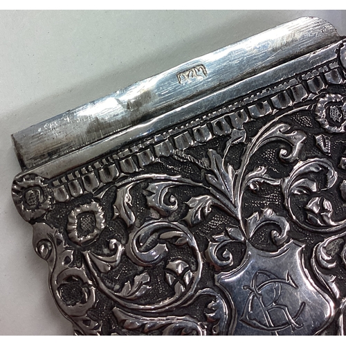 66 - A 19th Century Indian Kutch silver card case with chased decoration. Marked inside. Approx. 84 grams... 
