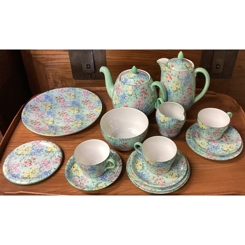 16 - A decorative Shelley part tea service. Est. £20 - £30.