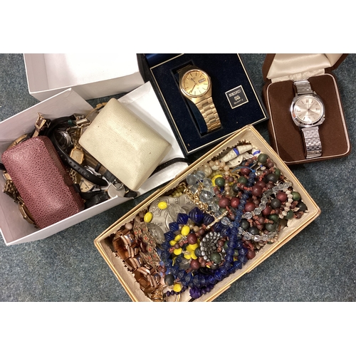 162 - A collection of wristwatches, jewellery etc. Est. £20 - £30.