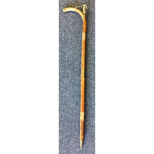 292 - A Continental walking stick together with a gun cleaning rod. Est. £20 - £30.