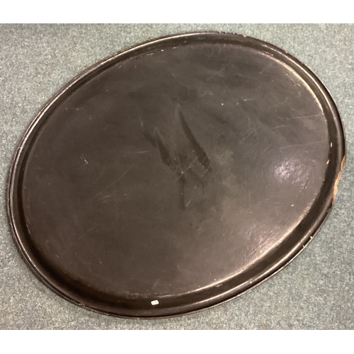 38 - An oval paper mâché tray. Est. £20 - £30.