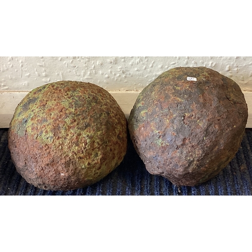 381 - Two old cannon balls. Est. £20 - £30.