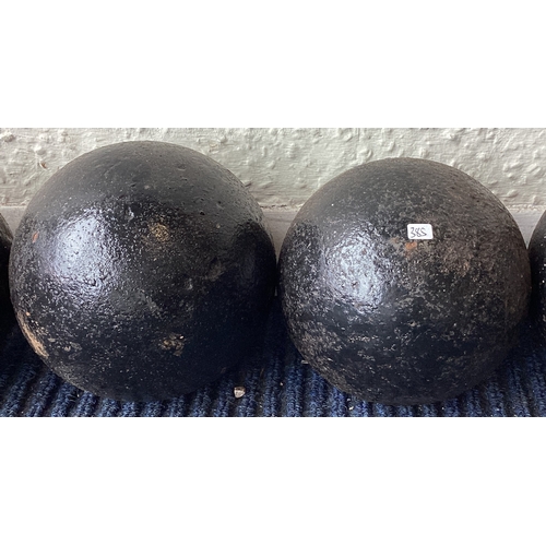 385 - Two old cannon balls. Est. £20 - £30.