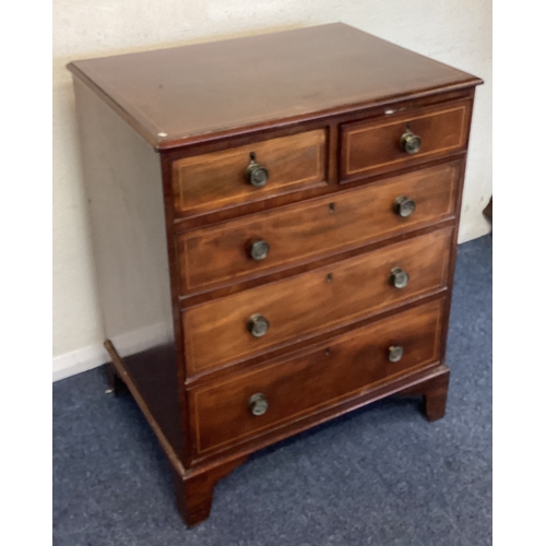 446 - A mahogany chest of five drawers. Est. £50 - 380.