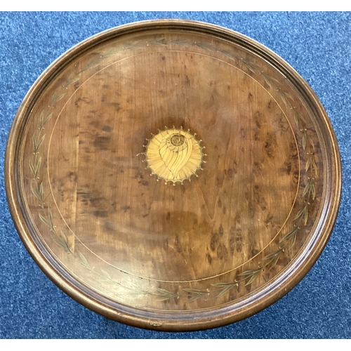 453 - A Victorian inlaid occasional table. Est. £50 - £80.