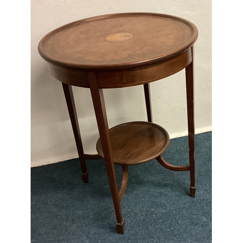 453 - A Victorian inlaid occasional table. Est. £50 - £80.