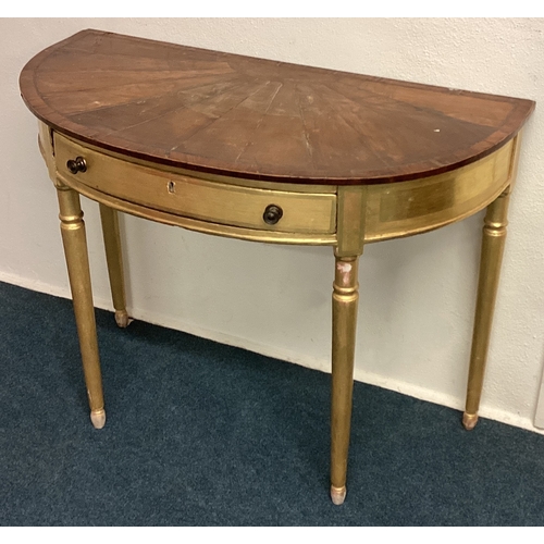 458 - A Continental single drawer side table. Est. £50 - £80.