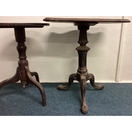 460 - Two pedestal tables. Est. £20 - £30.