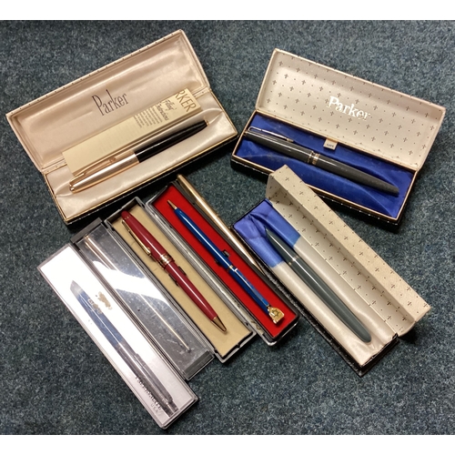 52 - A collection of Parker pens etc. Est. £20 - £30.