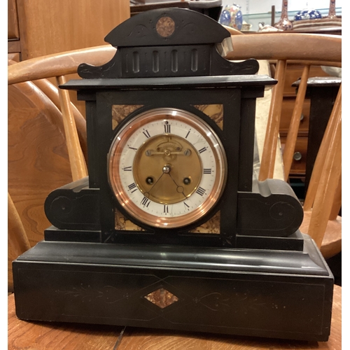 56 - A large slate clock. Est. £20 - £30.