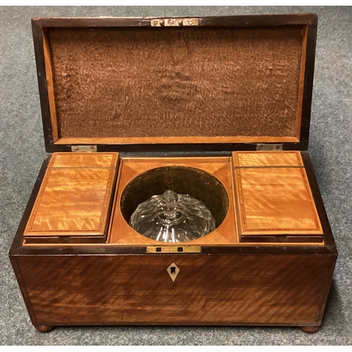 65 - A good Victorian hinged top tea caddy. Est. £40 - £60.