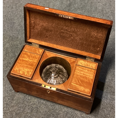 65 - A good Victorian hinged top tea caddy. Est. £40 - £60.