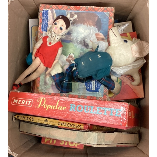 8 - A box containing children's board games, toys, jigsaw puzzles etc. Est. £20 - £30.