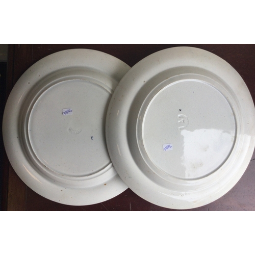 591 - A pair of 19th Century Swansea Pottery ship plates, circa 1820. Impressed marks for Dillwyn verso. A... 