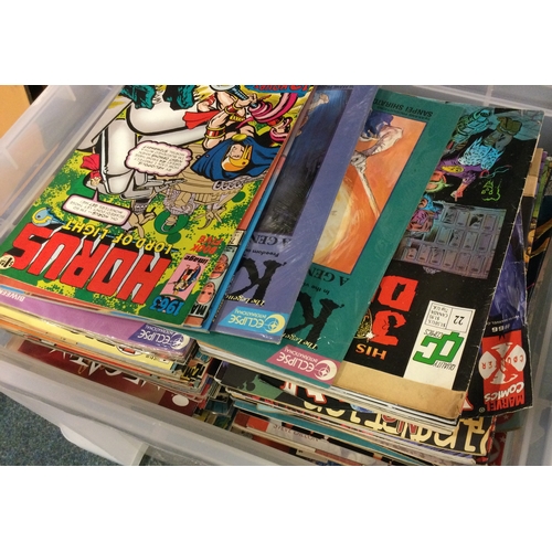 7A - Two boxes of comics to include 2000AD, Marvel and other Sci-Fi magazines etc. together with a box of... 