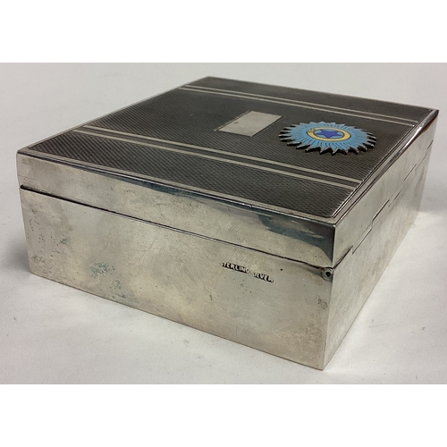 130 - An Australian silver and enamelled cigar box. Marked Sterling. Approx. 207 grams of gross weight. Es... 