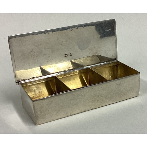 161 - A Victorian silver triple stamp case. Birmingham 1876. Approx. 68 grams. Est. £120 - £150.