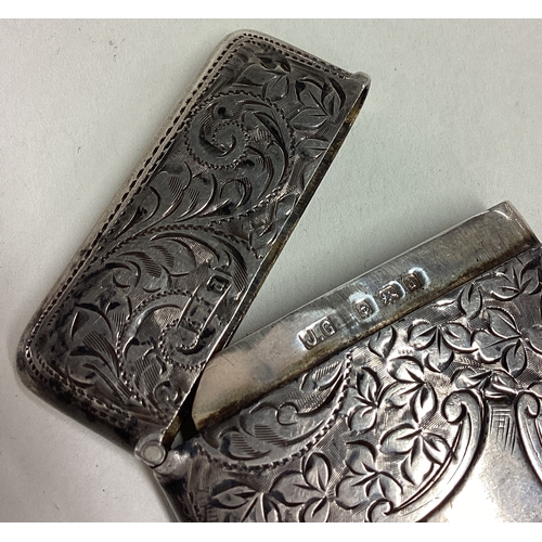 204 - An engraved silver card case. 1903. Approx. 45 grams. Est. £80 - £120.