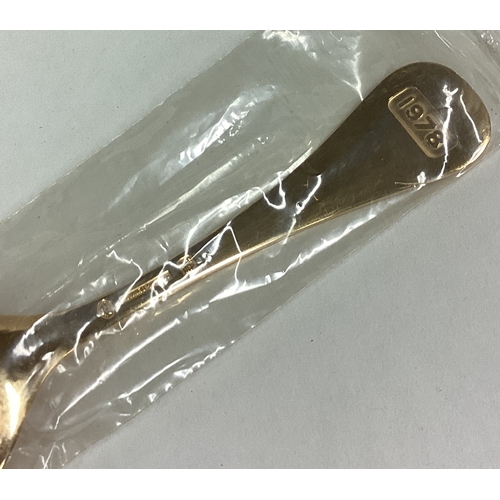 236 - GEORG JENSEN: A cased silver gilt and enamelled spoon with floral decoration. Approx. 45 grams. Est.... 