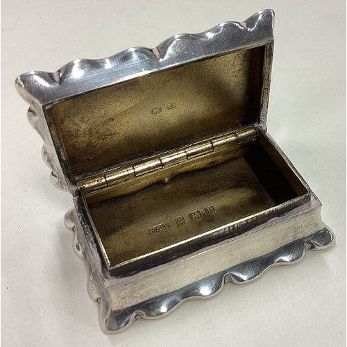 24 - An Edwardian silver snuff box with hinged lid. Birmingham 1914. By WHS. Approx. 58 grams. Est. £80 -... 