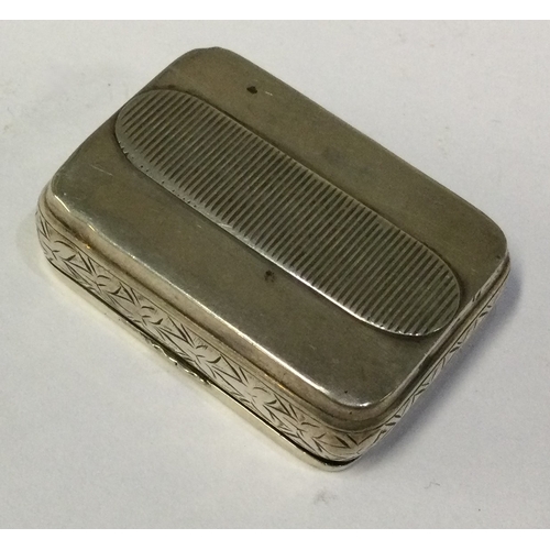 264 - CHESTER: An engraved Victorian silver vesta case with hinged lid. 1884. By Joseph Hayes Taylor. Appr... 