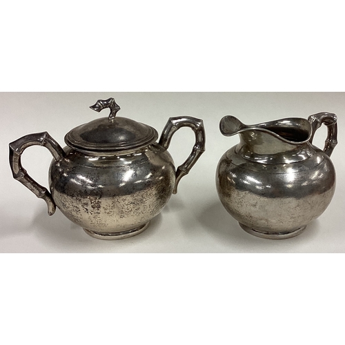 380 - A 19th Century Chinese export silver 4-piece tea set with hammered decoration. Circa 1880. By Zeewo.... 