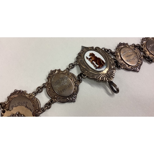 385 - A fine quality cased silver collar attractively enamelled. Birmingham. Approx. 337 grams. Est. £150 ... 