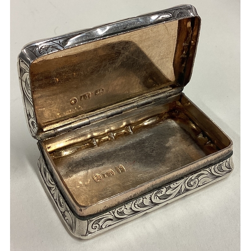 427 - A Victorian silver snuff box with hinged lid. Birmingham 1854. Approx. 40 grams. Est. £120 - £150.