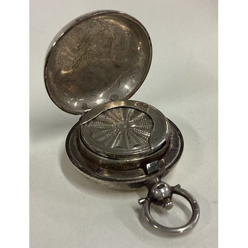 431 - A Victorian silver sovereign case with hinged lid and engine turned decoration. Birmingham 1900. By ... 