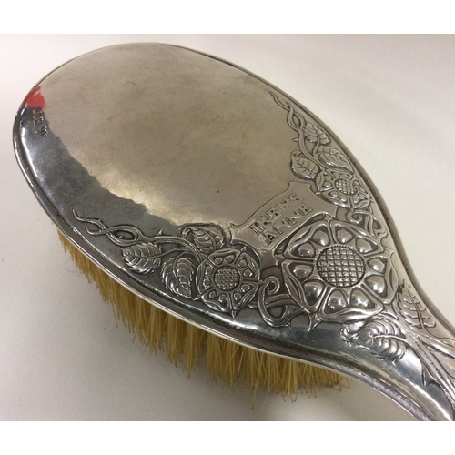 456 - OMAR RAMSDEN: A fine silver brush given as a gift from Omar Ramsden to his mother inscribed 'Irene A... 