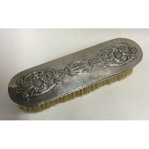 457 - OMAR RAMSDEN: A fine silver brush given as a gift from Omar Ramsden to his mother inscribed 'Irene A... 