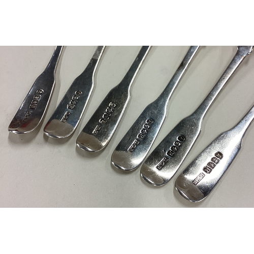 49 - GLASGOW: A set of six William IV Scottish silver salt spoons. 1836. By DCR. Approx. 80 grams. Est. £... 