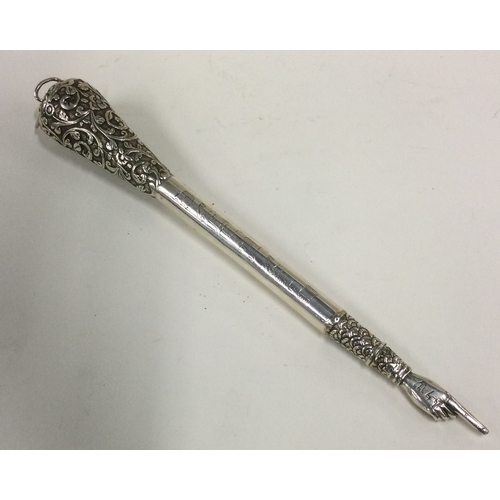 526 - An Indian silver Judaica yad / Torah pointer. Circa 1900. Approx. 132 grams. Est. £300 - £400.