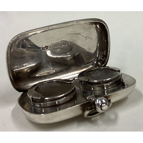 594 - A heavy silver hinged top sovereign case. Birmingham. Approx. 45 grams. Est. £50 - £80.