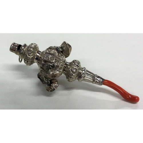 598 - A George IV silver baby's rattle. Circa 1820. By George Unite. Approx. 46 grams. Est. £100 - £150.