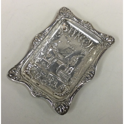 601 - A Victorian silver dish with chased Punch & Judy decoration. Birmingham 1893. Approx. 34 grams. Est.... 