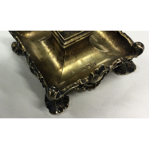 627 - A rare Victorian silver gilt dish cast with Military figure. London 1902. By William Hutton & Sons. ... 