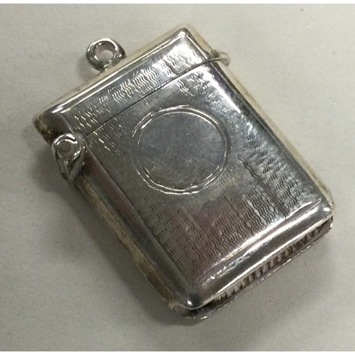 647 - A silver vesta case. Birmingham 1901. By HWLD. Approx. 19 grams. Est. £20 - £30.