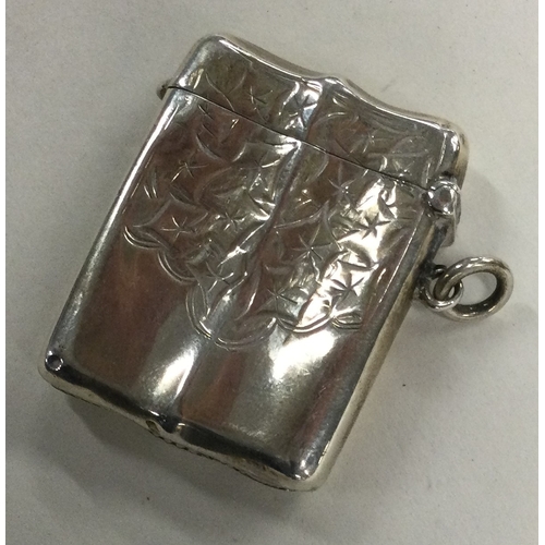 661 - A silver vesta case. Birmingham 1901. Approx. 16 grams. Est. £20 - £30.