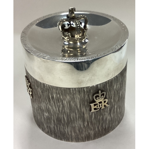 8 - A fine Elizabeth II silver tea caddy commemorating the wedding of Queen Elizabeth and the Duke of Ed... 