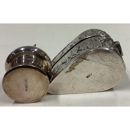 96 - A good Continental silver hinged top pill box together with one other. Approx. 47 grams. Est. £20 - ... 