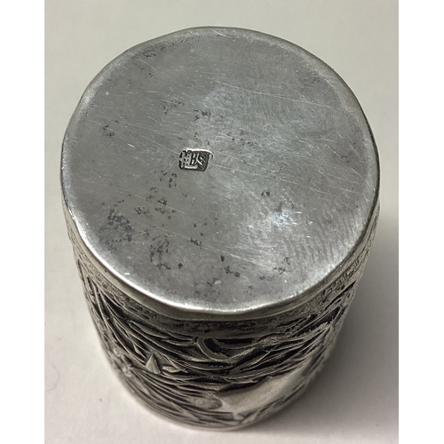 312 - A 19th Century Chinese export silver beaker with chased bamboo decoration. Marked to base. Approx. 2... 