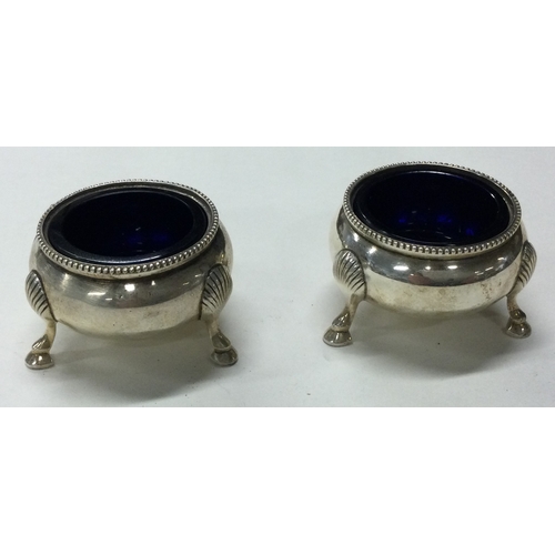 122 - A pair of Victorian silver salt cellars with BGL. London 1884. By William Eley. Approx. 66 grams of ... 