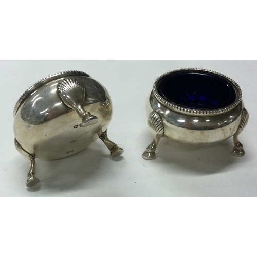 122 - A pair of Victorian silver salt cellars with BGL. London 1884. By William Eley. Approx. 66 grams of ... 