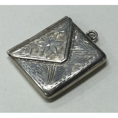 137 - An engraved silver stamp case. Marked 925 to interior. Approx. 8 grams. Est. £20 - £30.