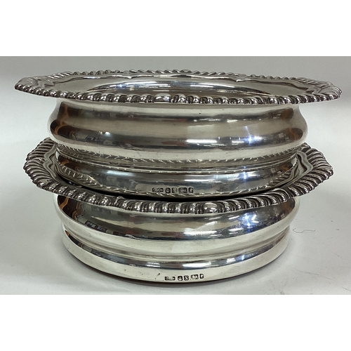 149 - An oversized pair of Victorian silver wine coasters. Sheffield 1865. By Creswick & Co. Approx. 707 g... 