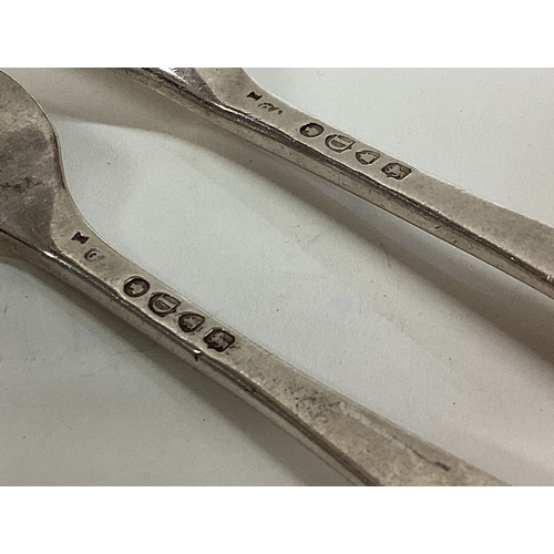 158 - A pair of Victorian silver three prong forks. London 1879. By George Adams. Approx. 80 grams. Est. £... 