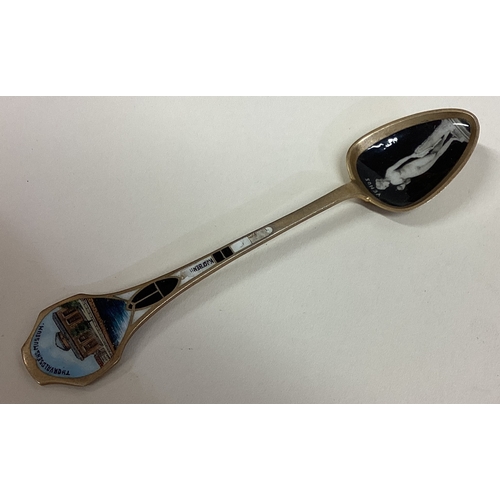 168 - A silver and enamelled spoon depicting 'Venus with Apple' from Thorvaldsens Museum. Approx. 20 grams... 